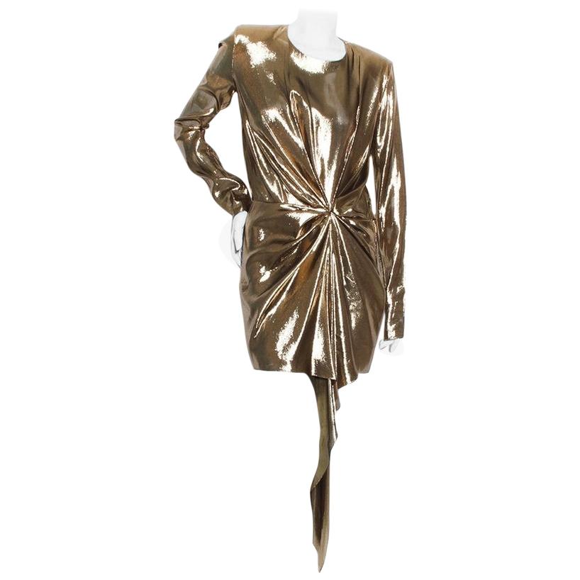 Yves Saint Laurent Gold Dress S/S 2017 RTW