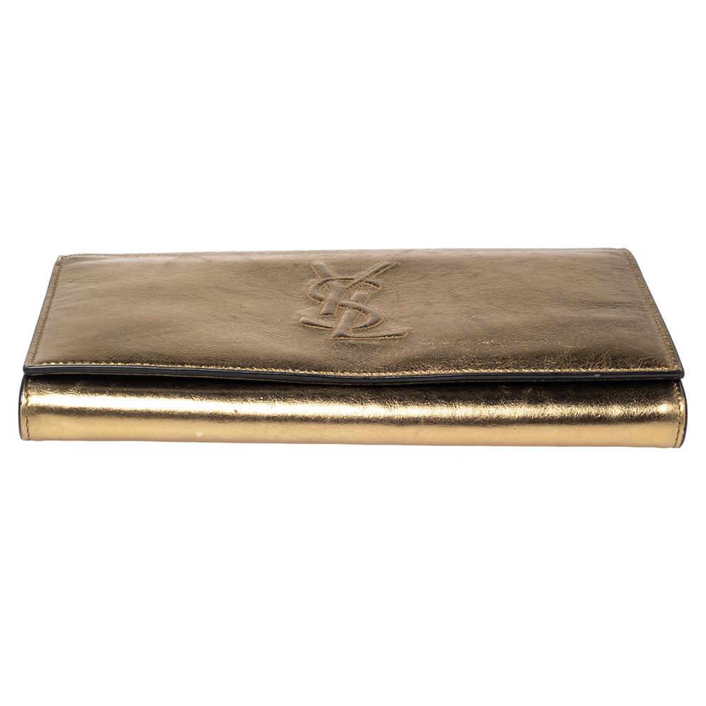 ysl gold clutch