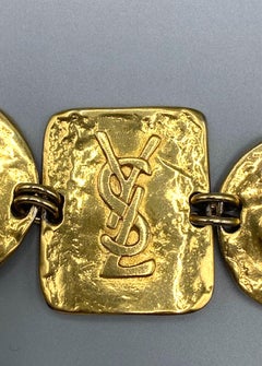 Yves Saint Laurent 1980er Jahre Großes Gliederarmband mit Paneelverschluss