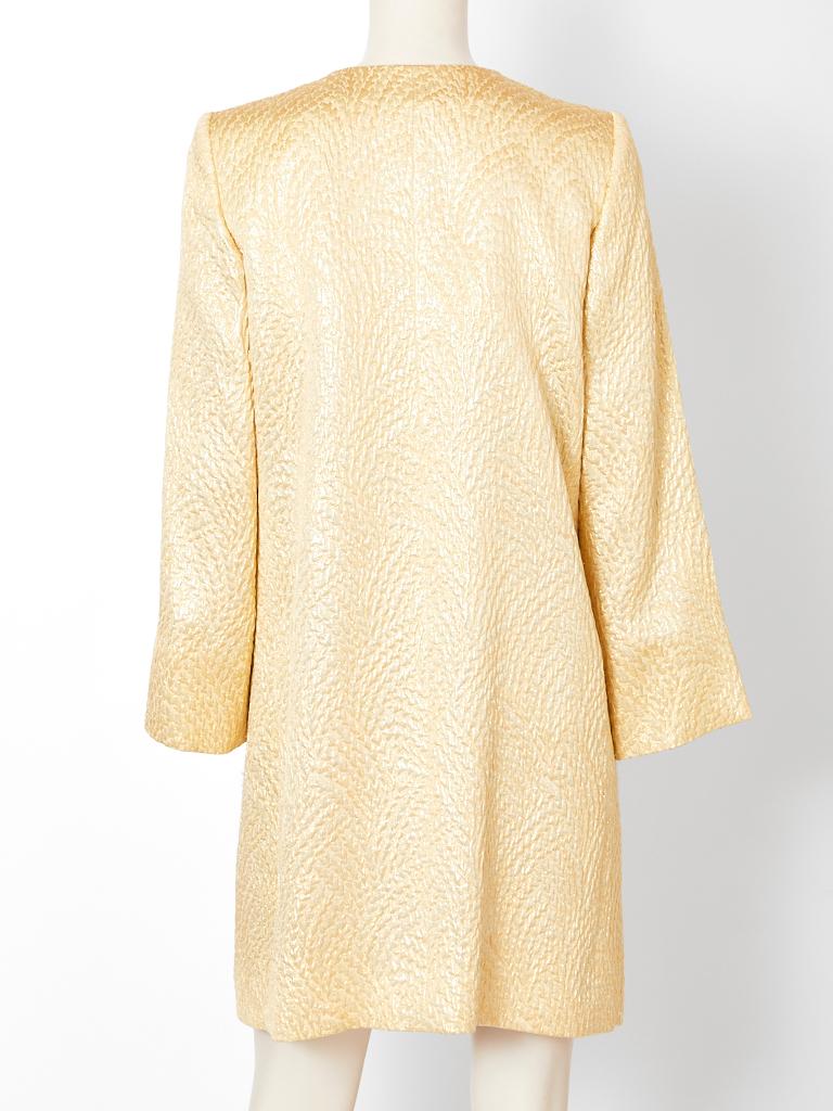 Yves Saint Laurent Gold Matelassé Evening Coat In Good Condition In New York, NY