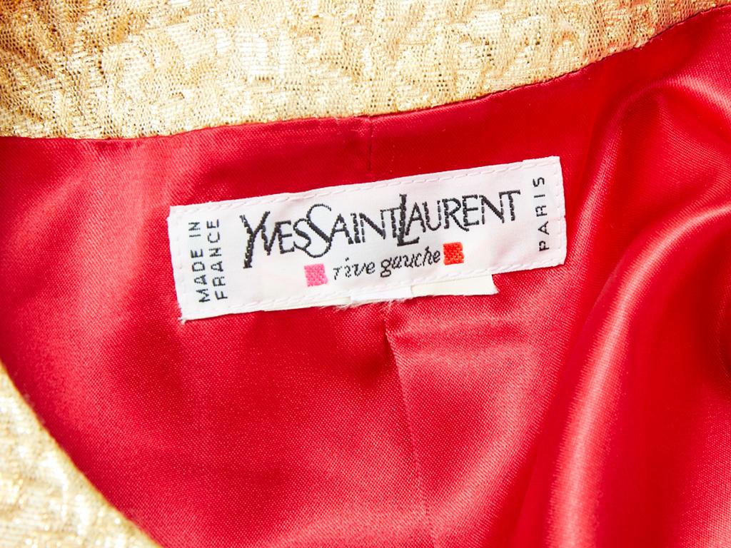 Women's Yves Saint Laurent Gold Matelassé Evening Coat