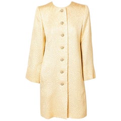 Yves Saint Laurent Gold Matelassé Evening Coat