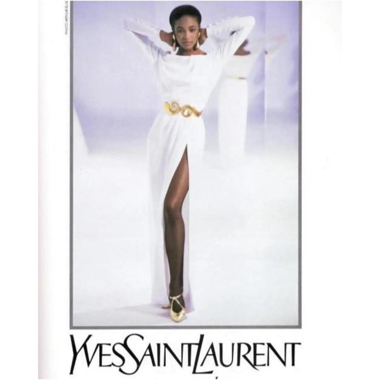 Yves Saint Laurent is renowned for his haute couture and Rive Gauche collections, but his remarkable accessories are also worthy of acclaim. As his admirers and collaborators already know, YSL loved using gold lame fabrics, gold buttons, earrings,