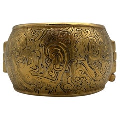 Vintage Yves Saint Laurent Gold Plated Cuff