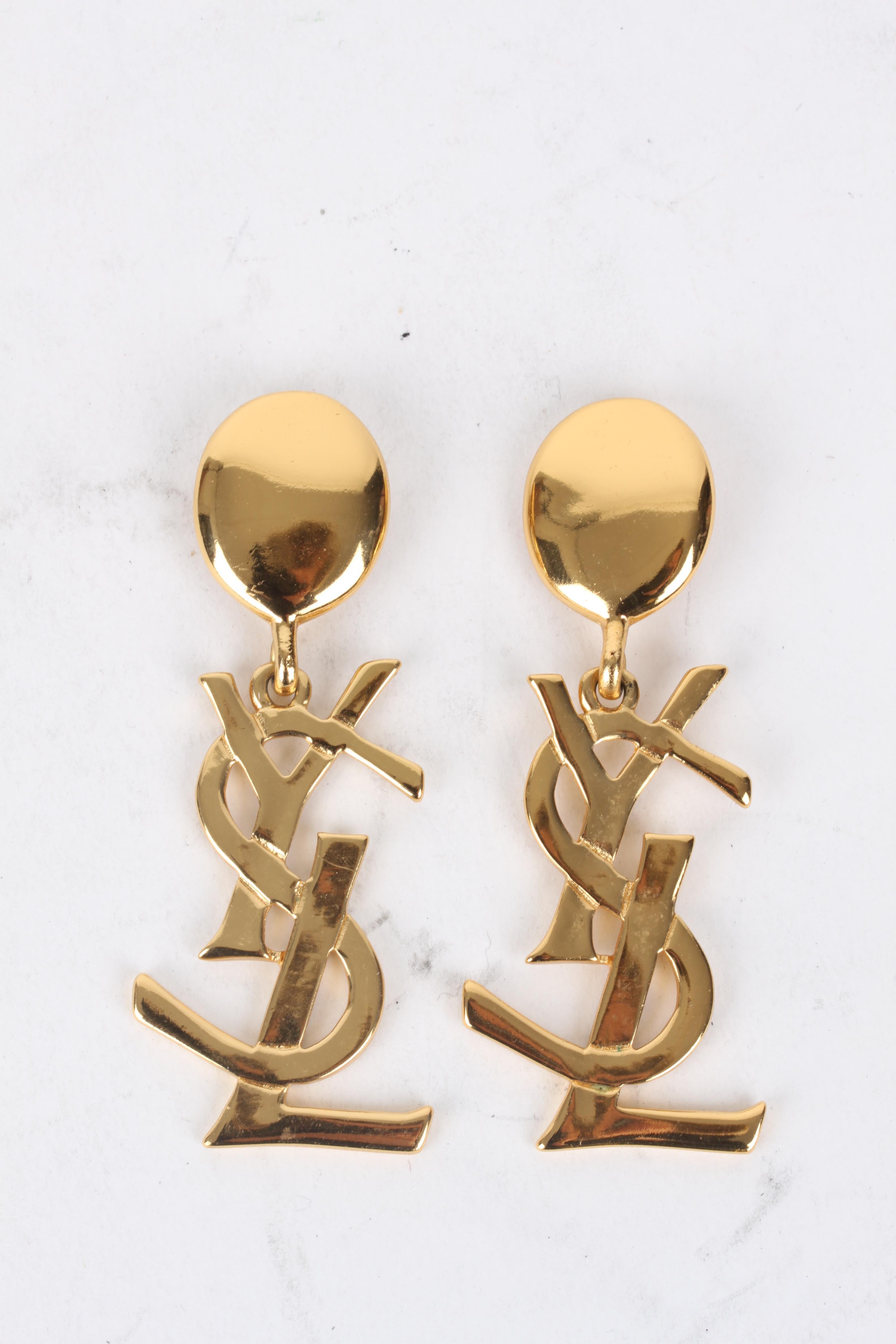 saint laurent gold earrings