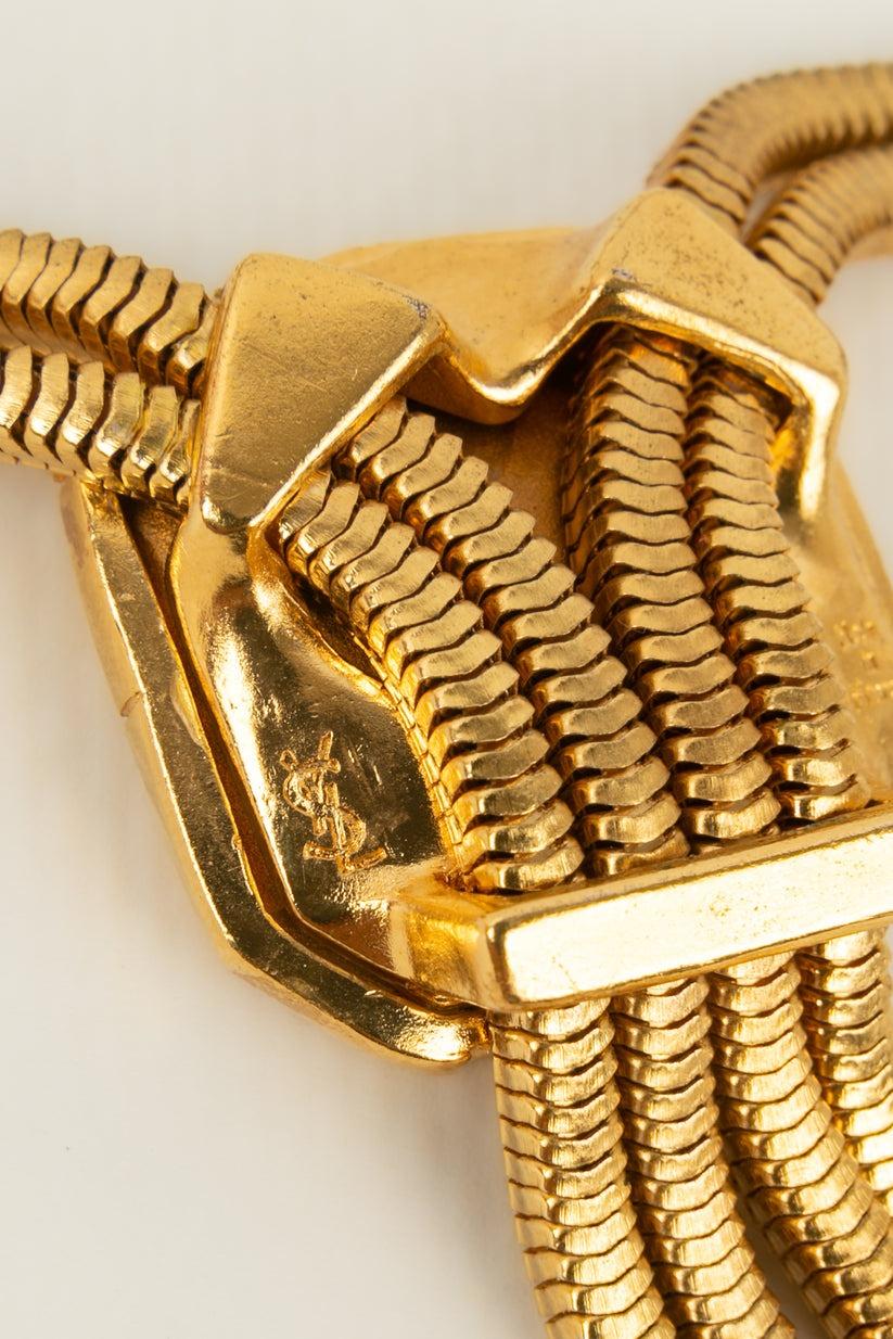 Yves Saint Laurent, collier plaqué or, années 1980 en vente 1