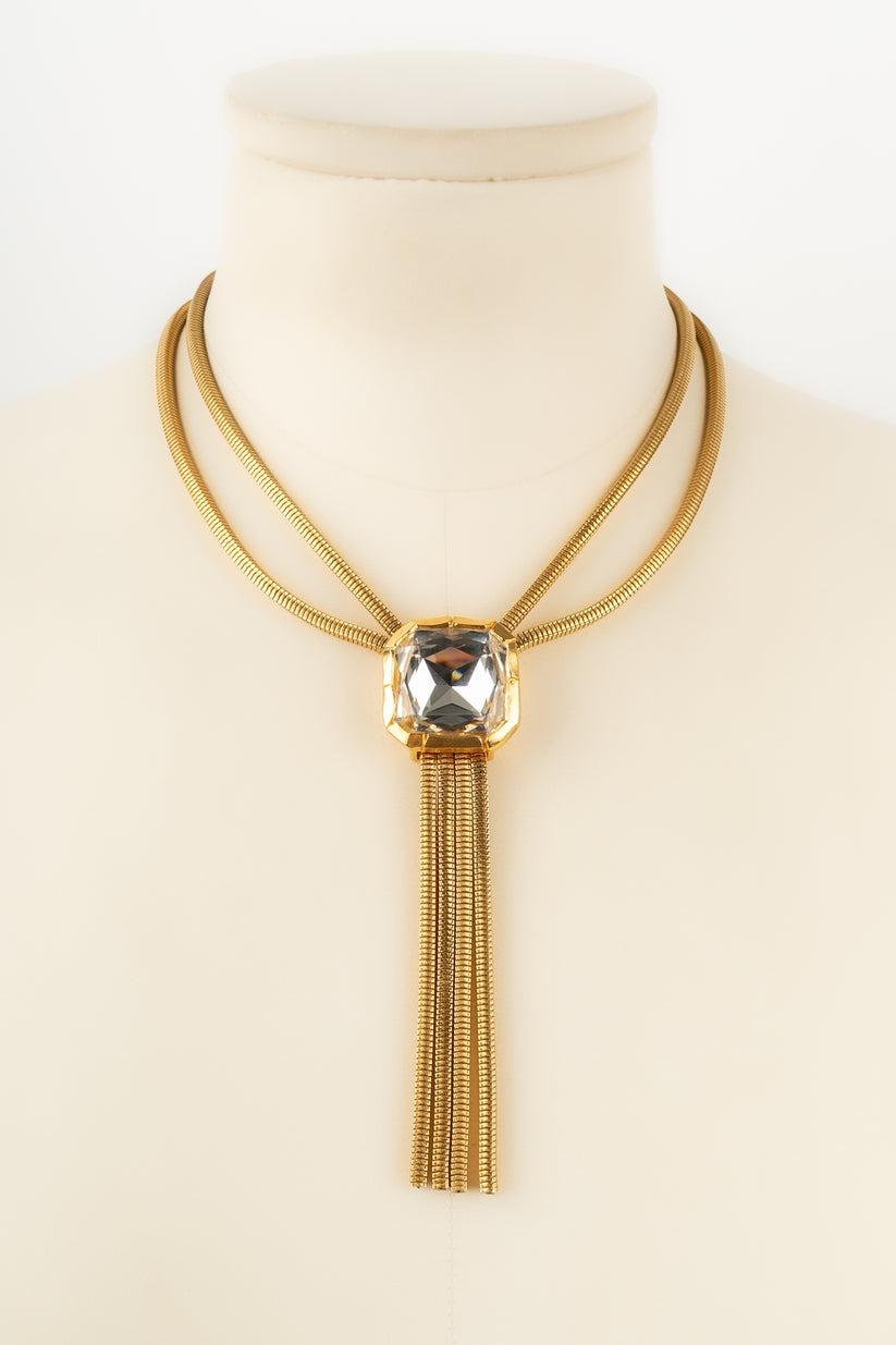 Yves Saint Laurent, collier plaqué or, années 1980 en vente 5