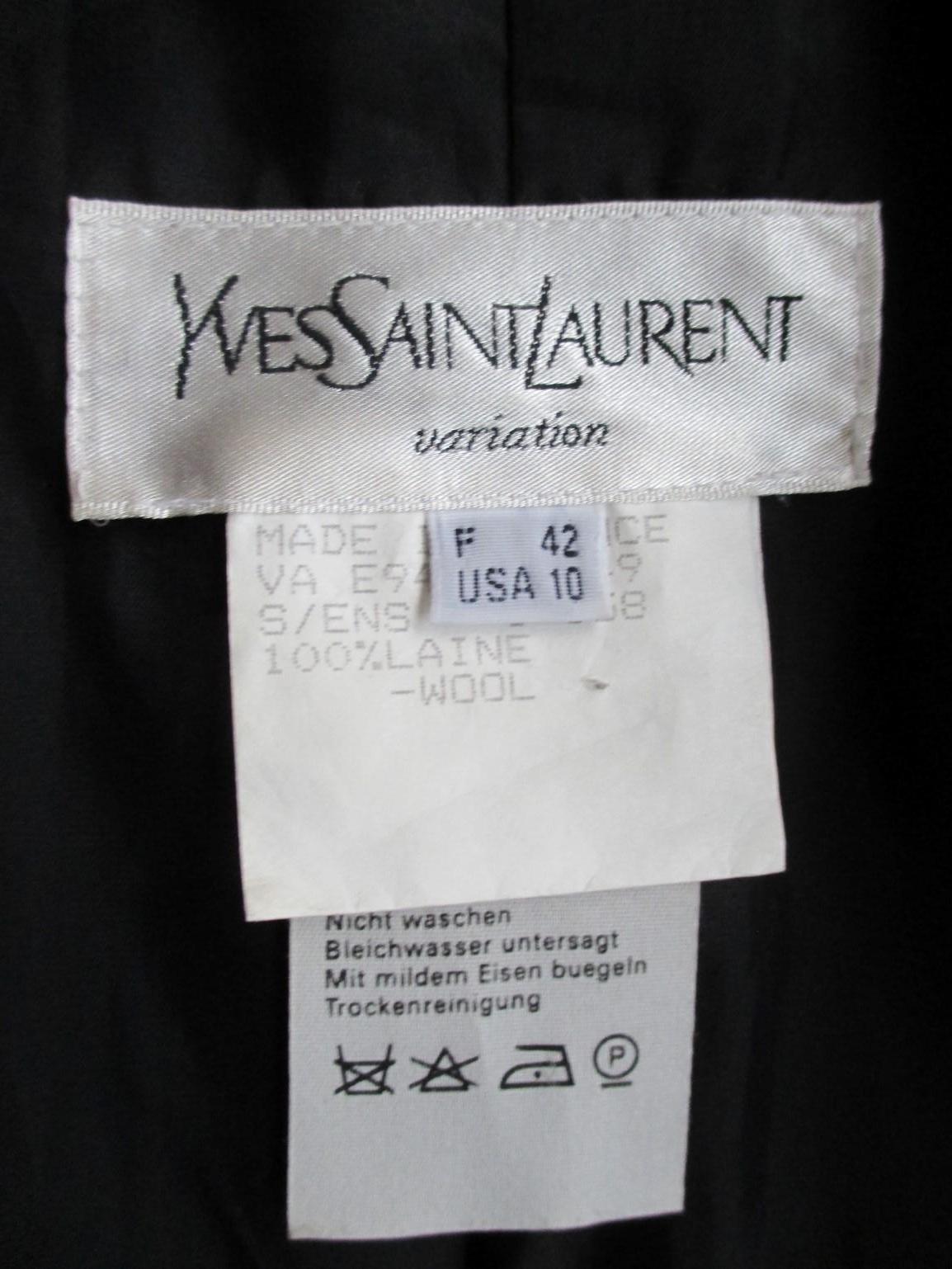 Yves Saint Laurent Gold Sun Buttons Black Jacket For Sale at 1stDibs