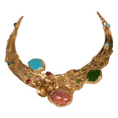 Yves Saint Laurent, collier « Arty » en or avec cabochon, 2010
