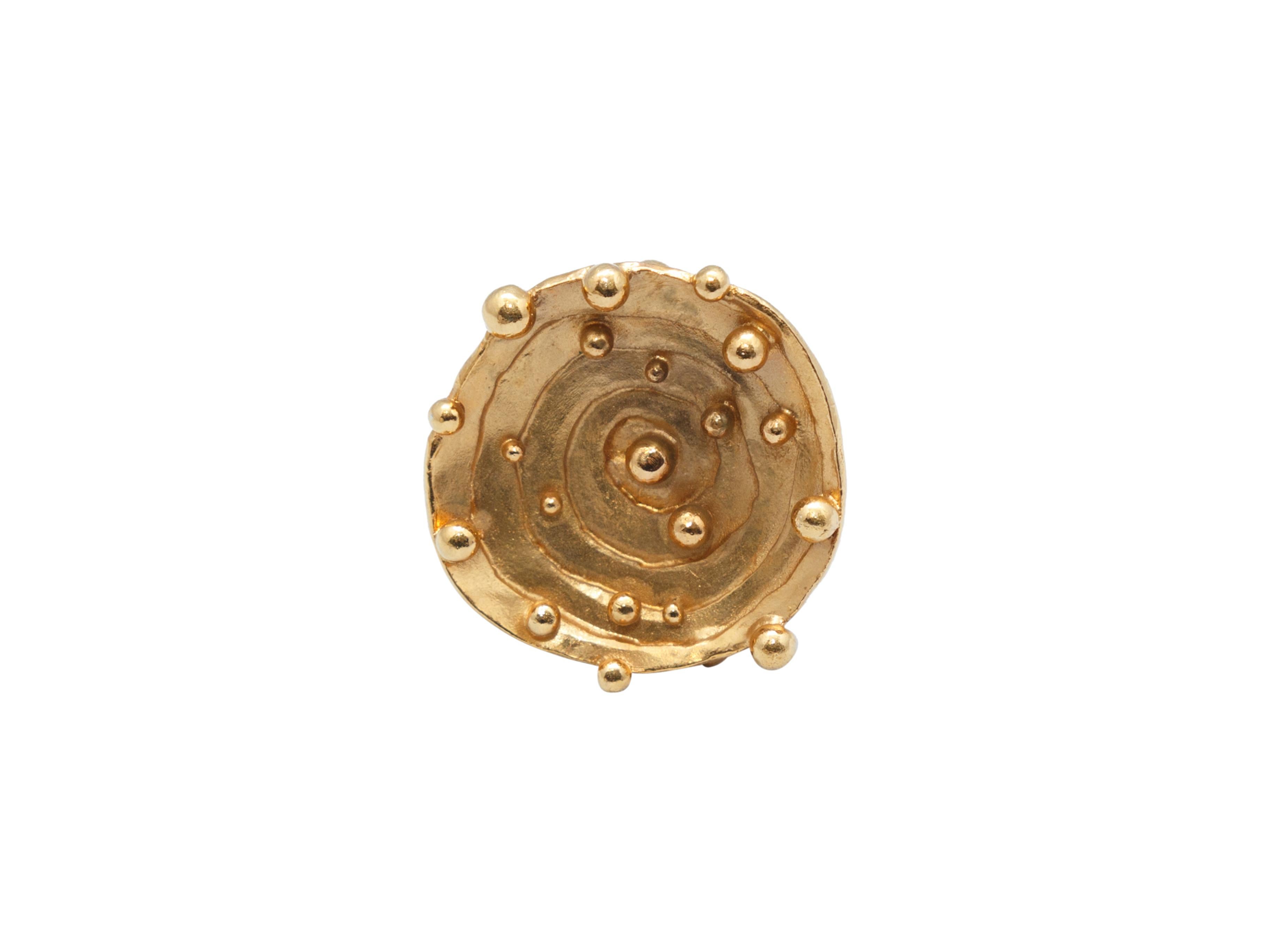 Yves Saint Laurent Gold-Tone Circular Oversize Ring In Good Condition In New York, NY