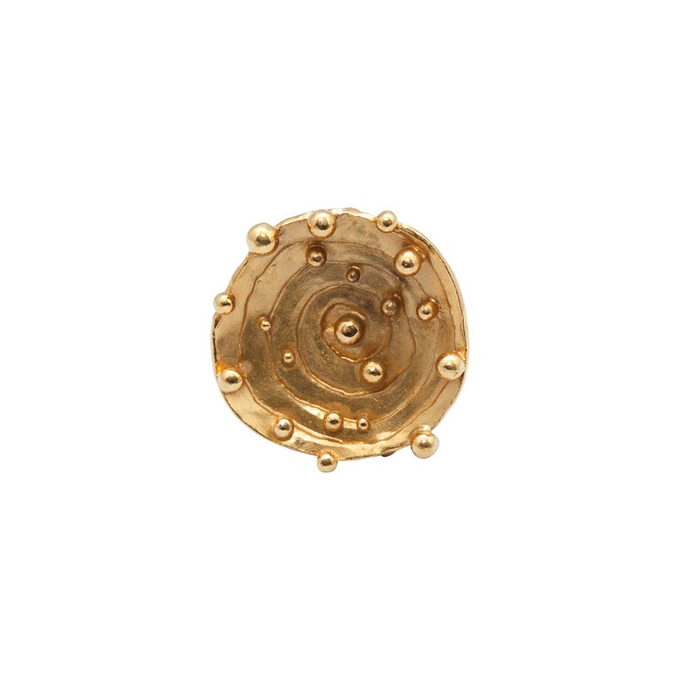 Yves Saint Laurent Gold-Tone Circular Oversize Ring at 1stDibs