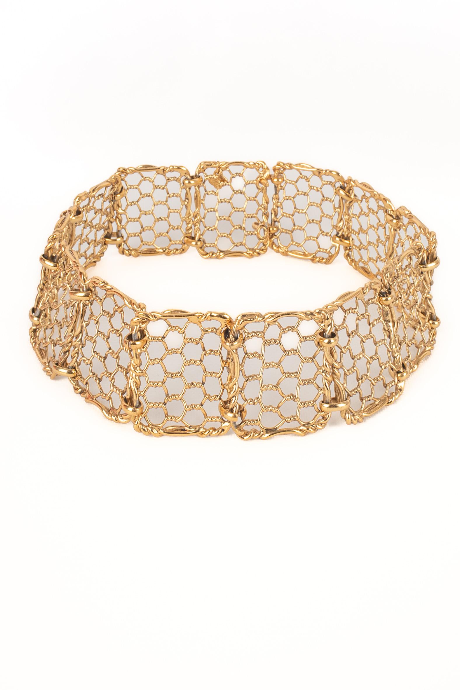 Yves Saint Laurent golden belt In Good Condition For Sale In SAINT-OUEN-SUR-SEINE, FR