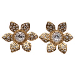 Vintage Yves Saint Laurent Golden Gilted Metal Clip-on Earrings