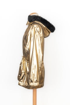 Yves Saint Laurent Golden Lurex Hooded Coat, 1991