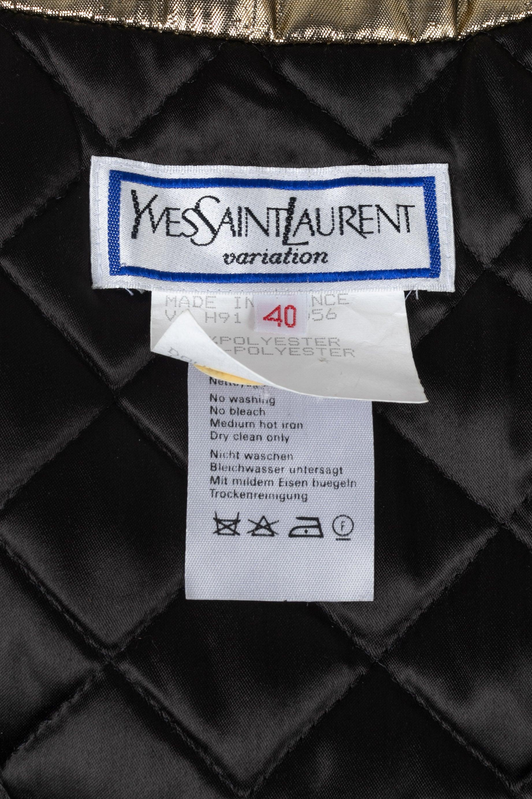 Yves Saint Laurent Golden Lurex Hooded Coat, 1991 For Sale 3