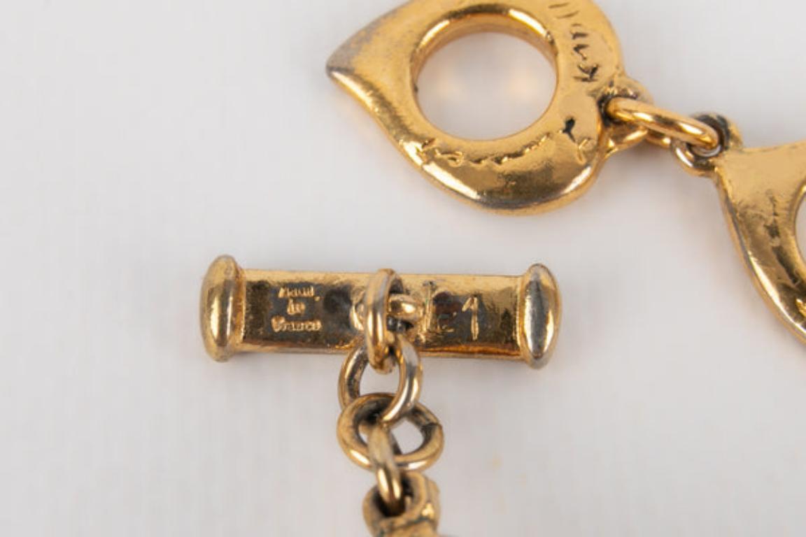 Women's Yves Saint Laurent Golden Metal Articulated Bracelet For Sale