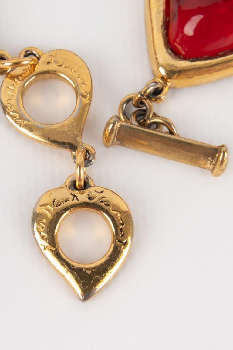 Yves Saint Laurent Golden Metal Articulated Bracelet For Sale 1