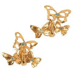 Orecchini a clip in metallo dorato Yves Saint Laurent