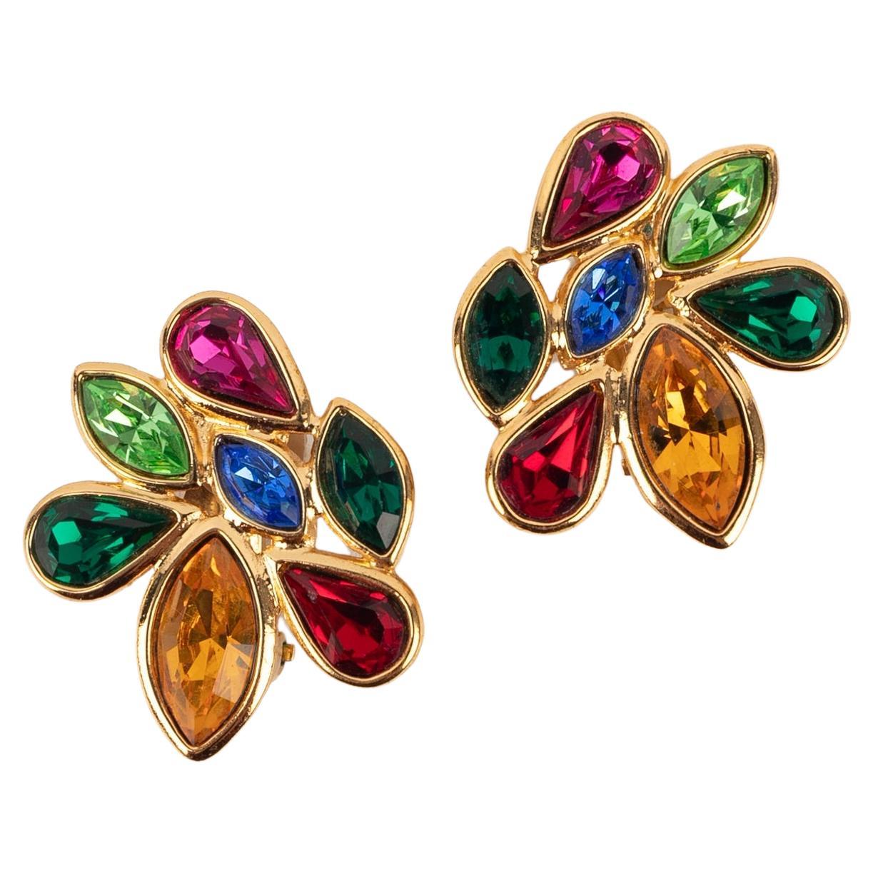 Yves Saint Laurent Golden Metal Earrings For Sale