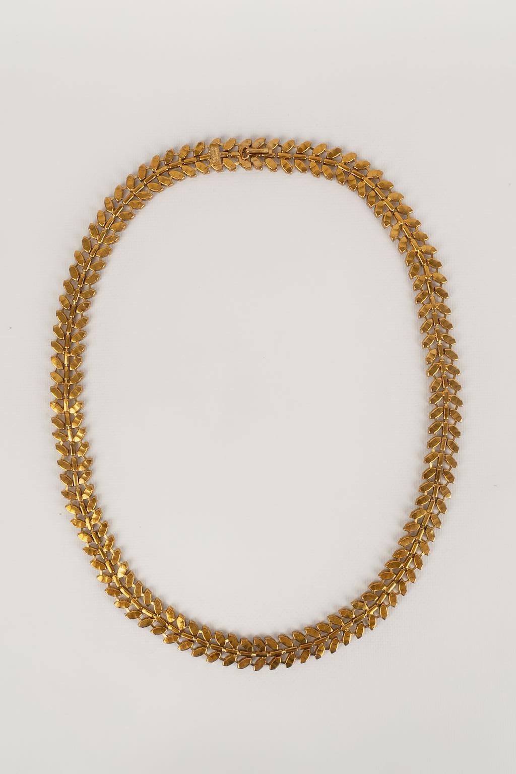 Yves Saint Laurent Golden Metal Necklace For Sale 1