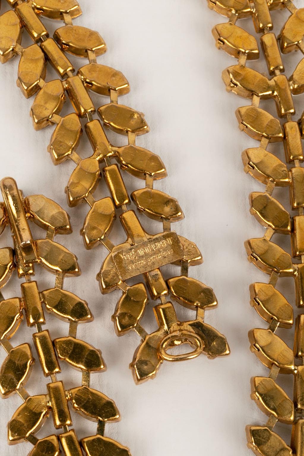 Yves Saint Laurent Golden Metal Necklace For Sale 3