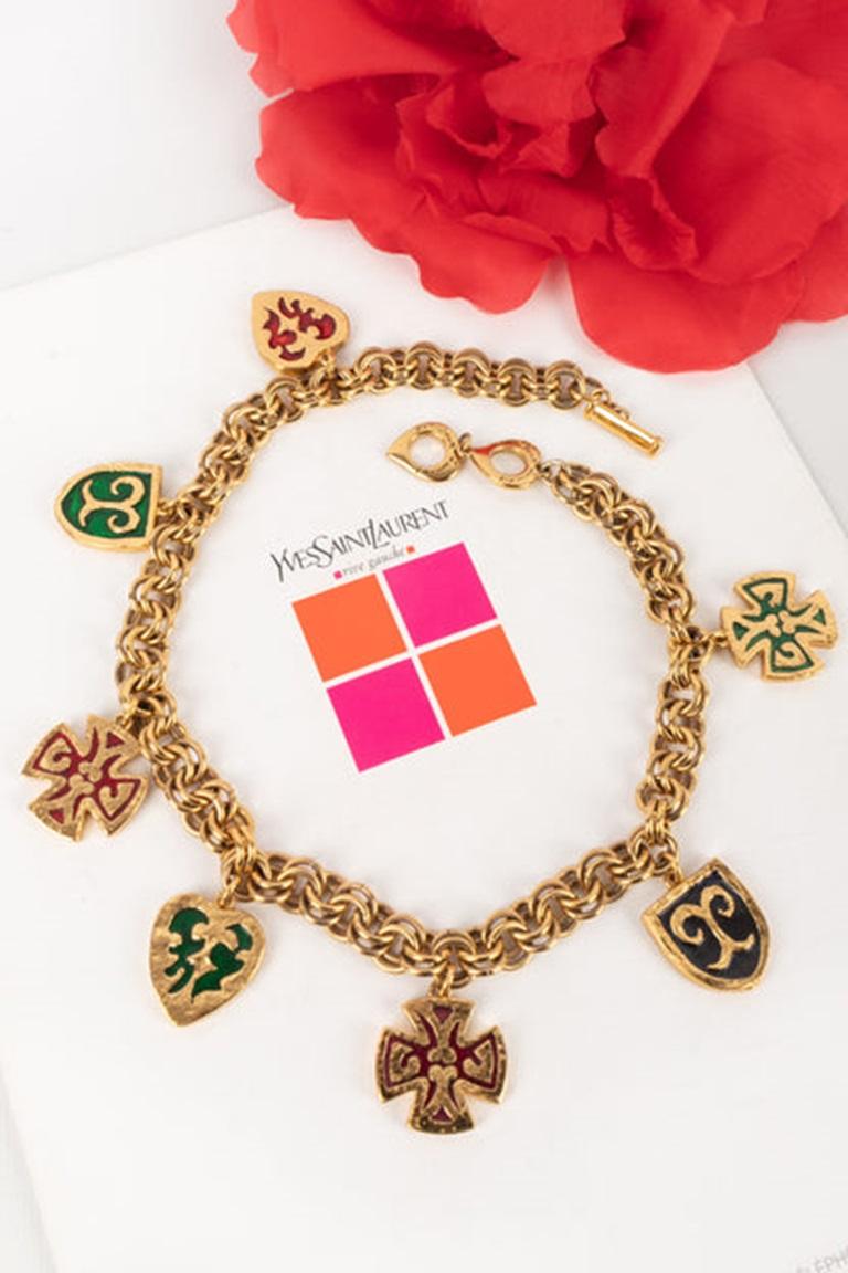 Collana in metallo dorato Yves Saint Laurent in vendita 3