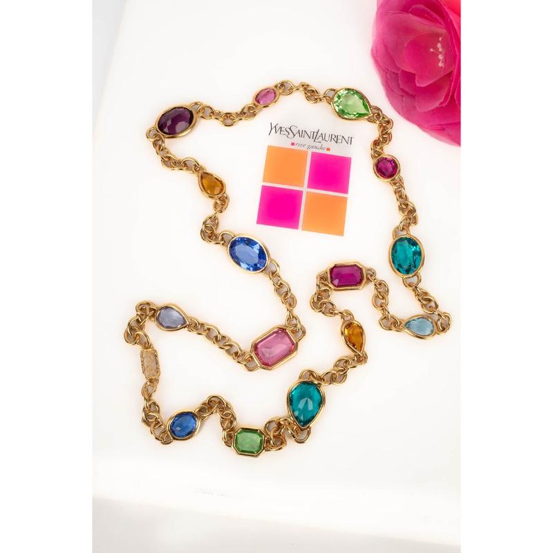 Collana in metallo dorato Yves Saint Laurent in vendita 4