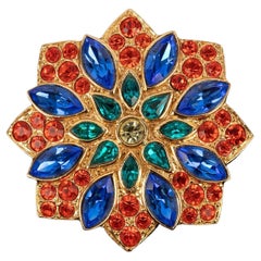 Yves Saint Laurent Golden Metal Pendant Brooch