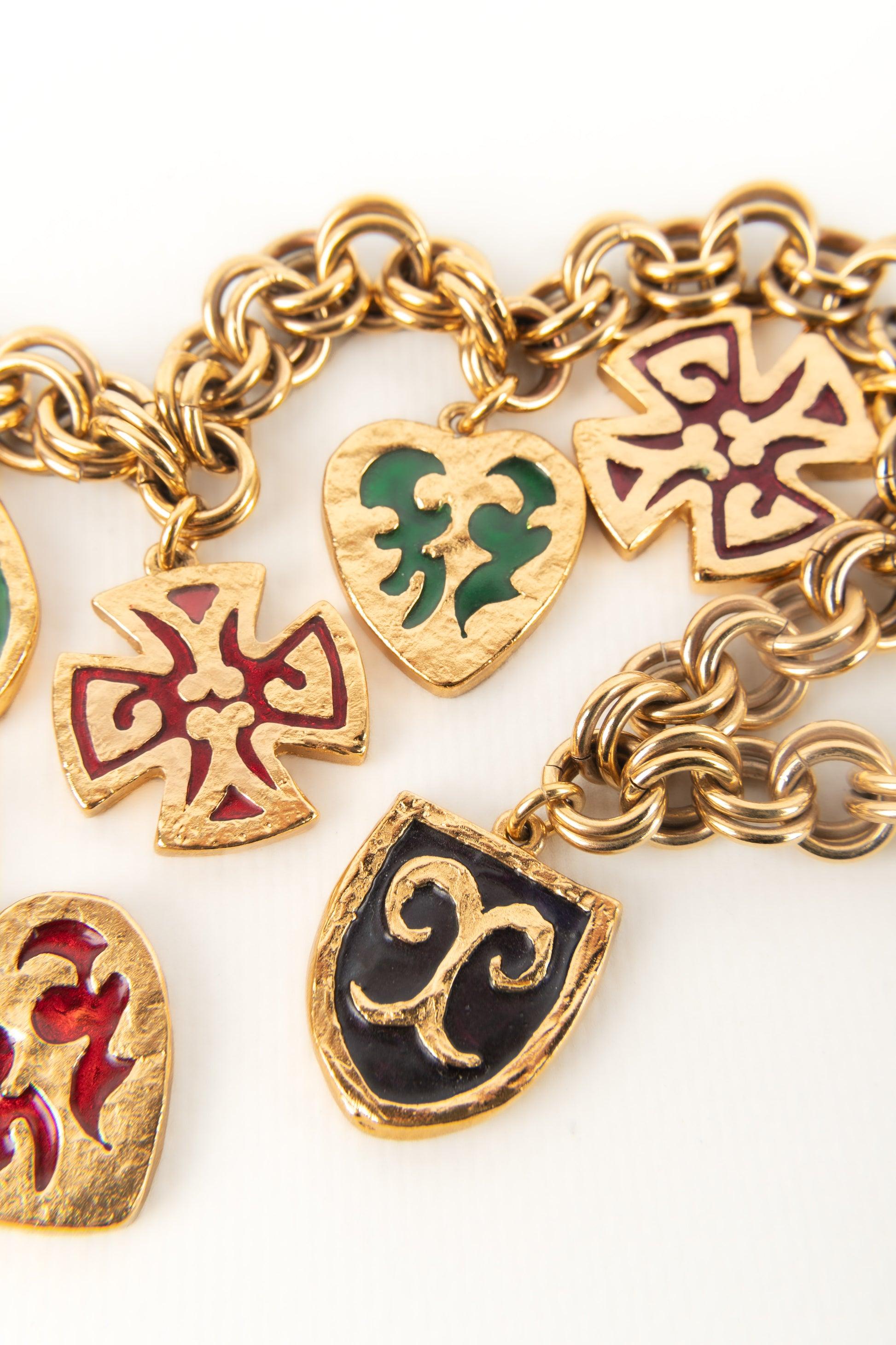 Women's Yves Saint Laurent Golden Metal Set of Jewelry For Sale