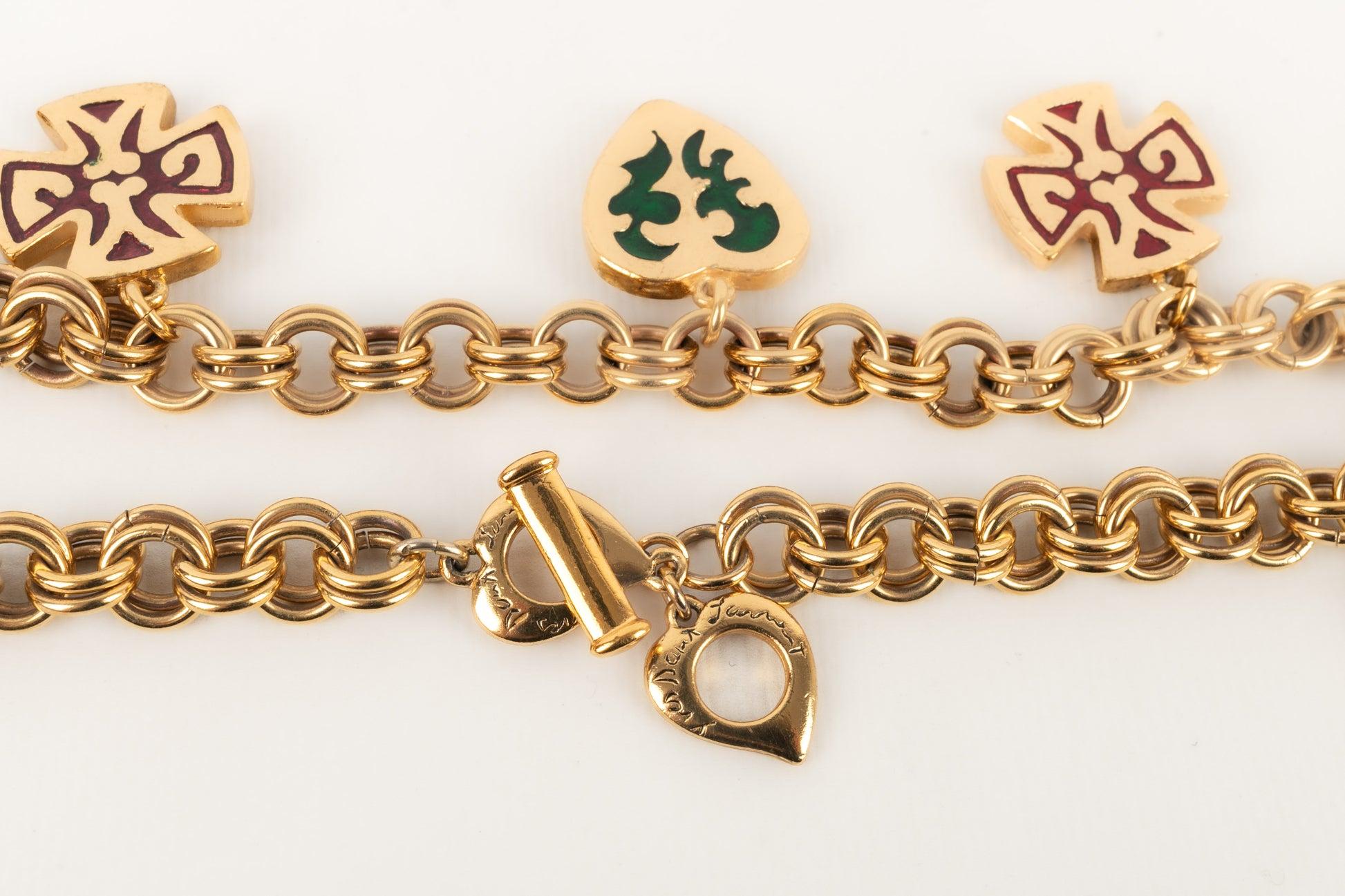 Yves Saint Laurent Golden Metal Set of Jewelry For Sale 1