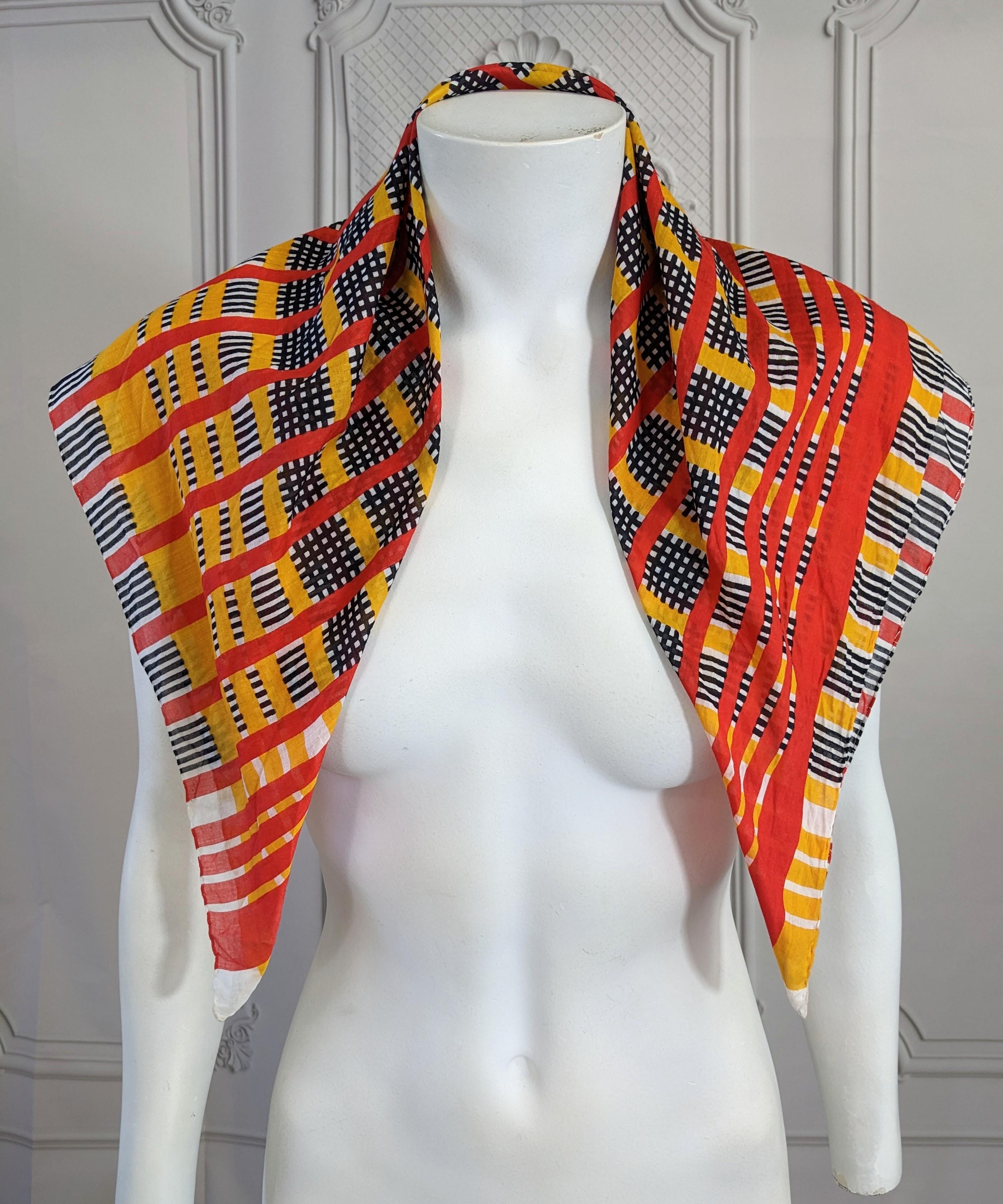 Yves Saint Laurent Graphic Cotton Scarf In Good Condition For Sale In New York, NY