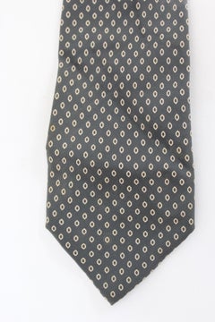 Yves Saint Laurent Gray Beige Silk Vintage Tie