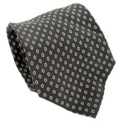 Yves Saint Laurent Gray Beige Silk Vintage Tie
