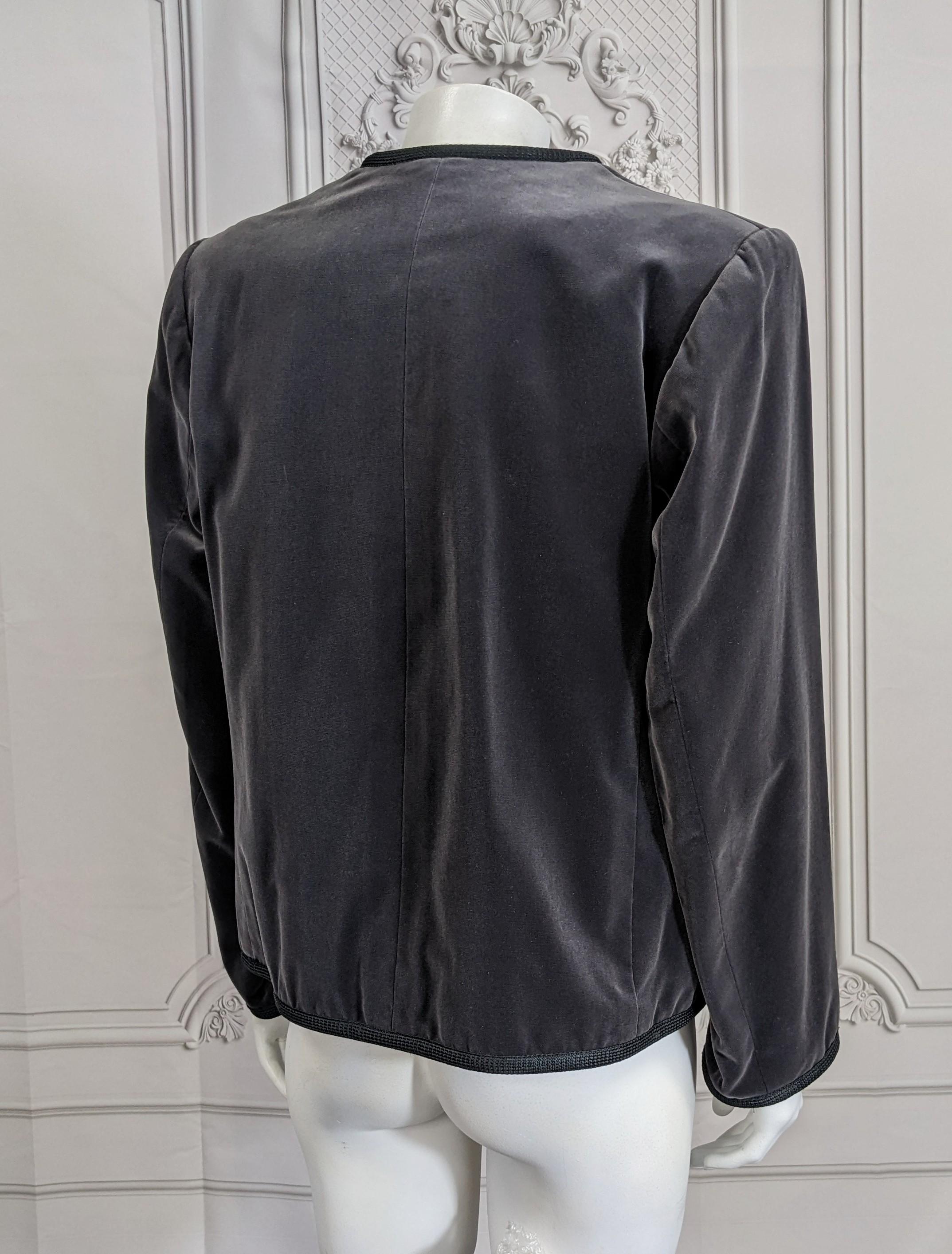 Yves Saint Laurent Gray Velvet Jacket For Sale 2
