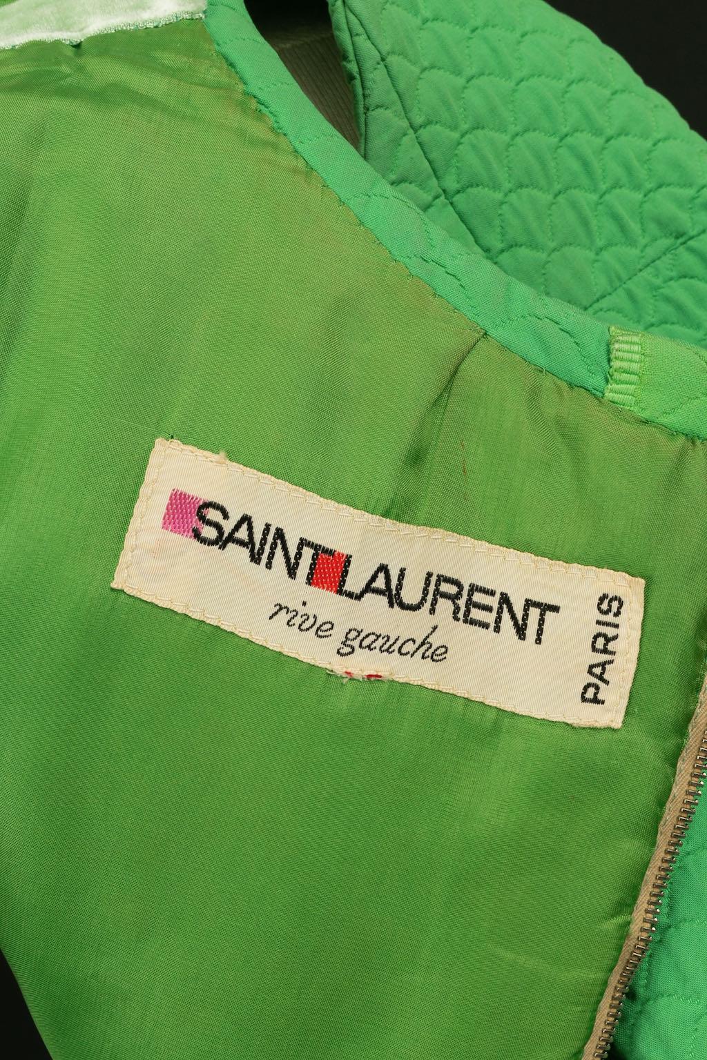 Yves Saint Laurent Green Cotton Trapeze Dress For Sale 3