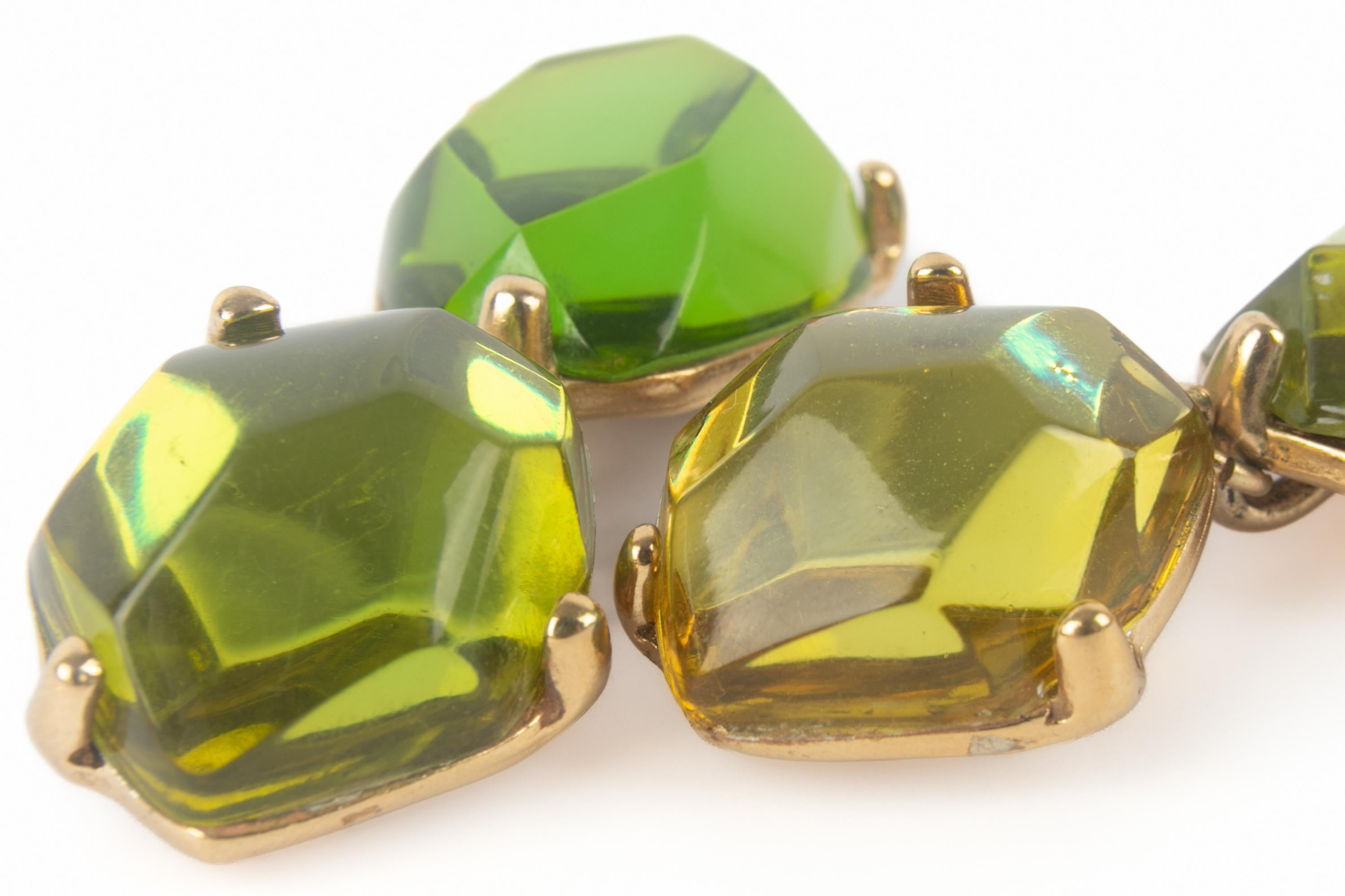 Boucles d'oreilles vertes Yves Saint Laurent en vente 2