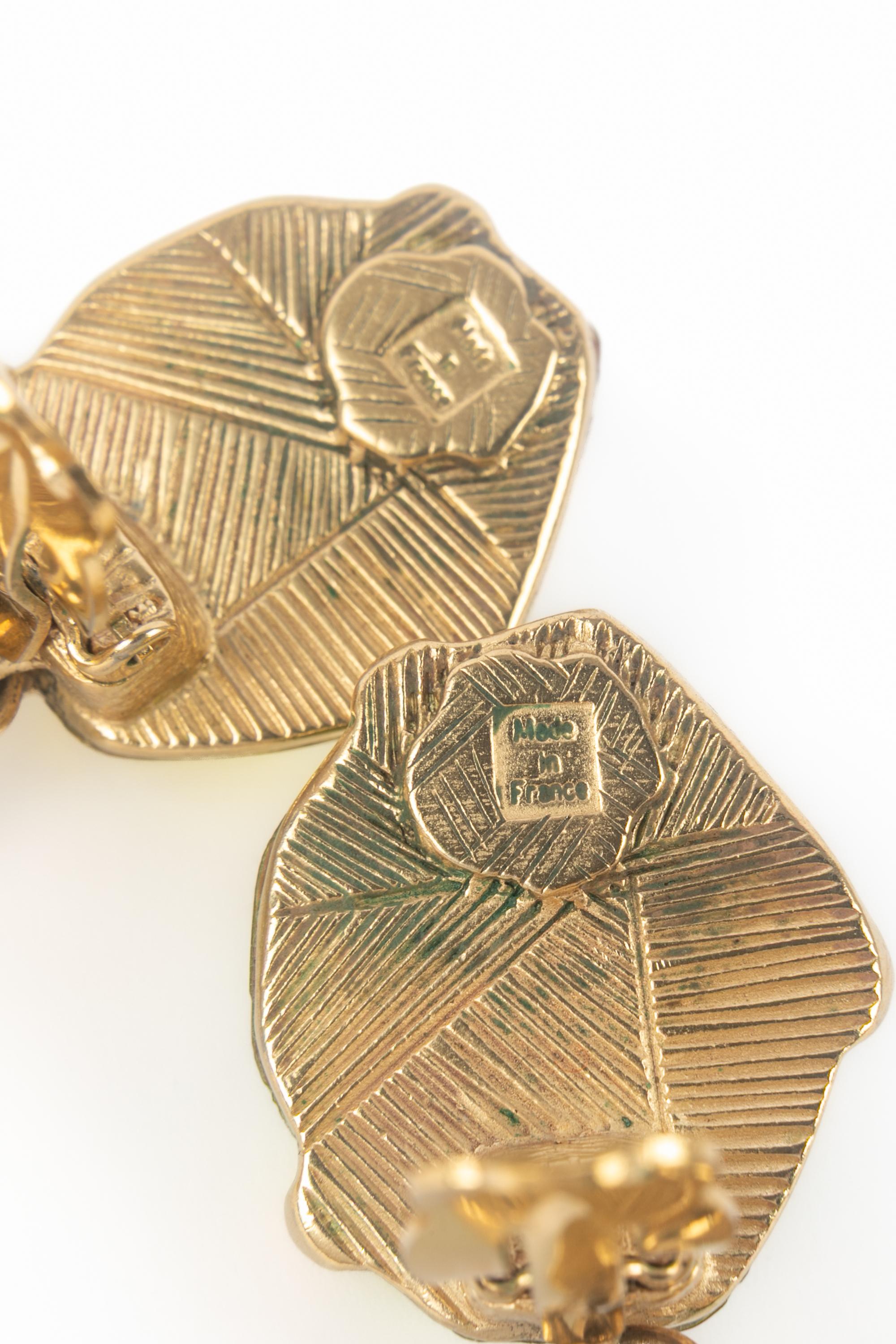 Boucles d'oreilles vertes Yves Saint Laurent en vente 4