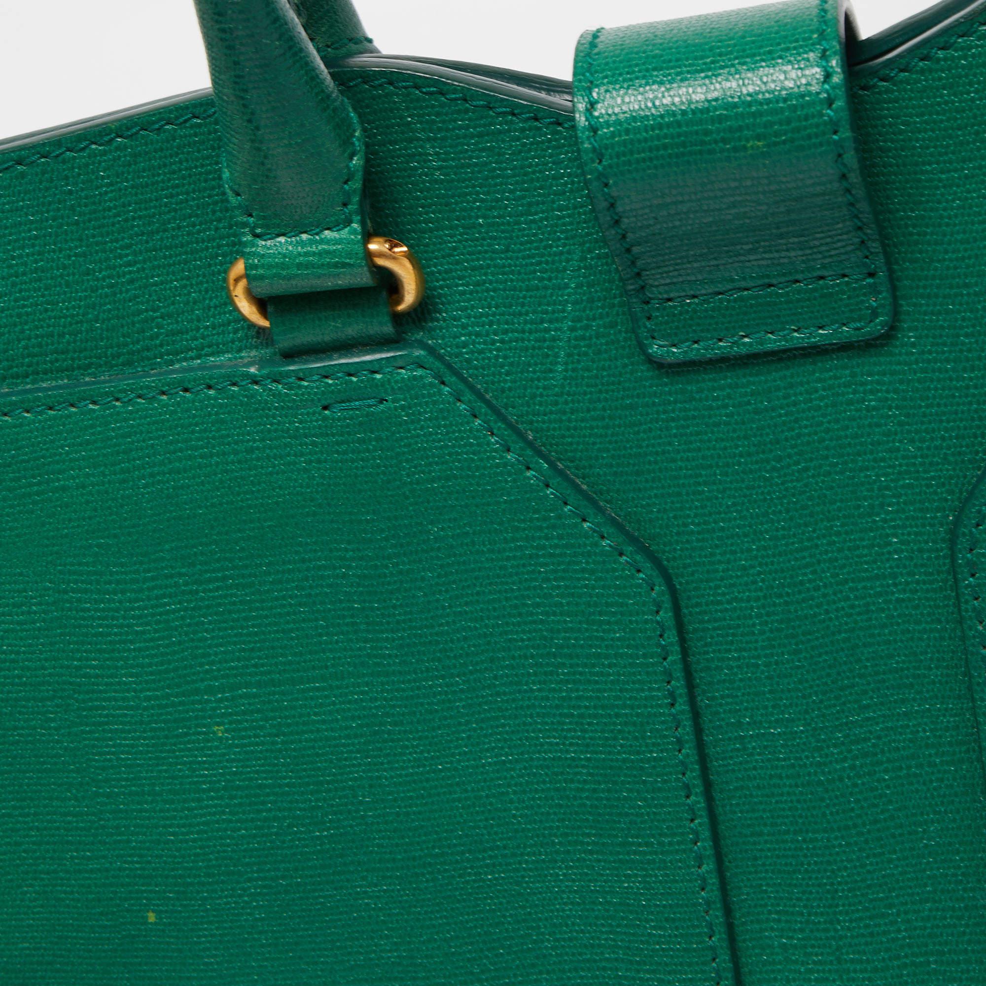 Yves Saint Laurent Green Leather Medium Cabas Chyc Tote 6