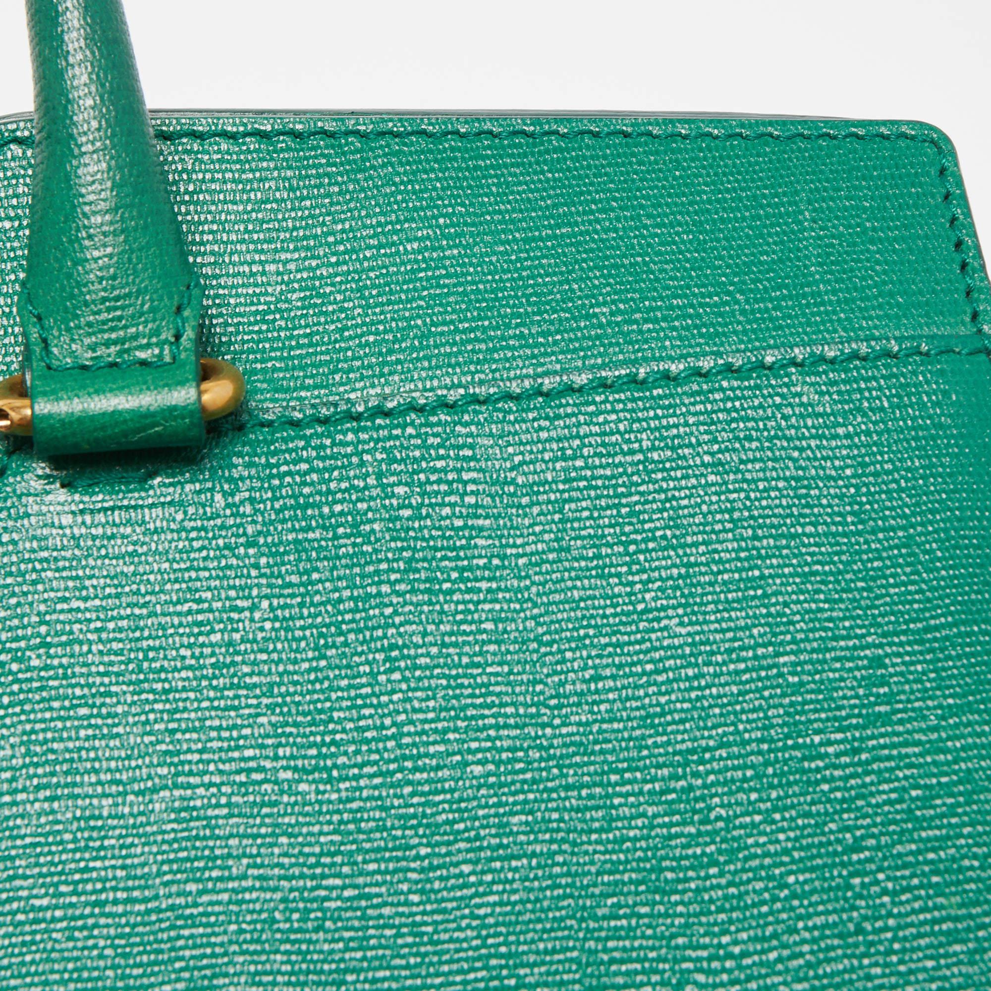 Yves Saint Laurent Green Leather Medium Cabas Chyc Tote 7