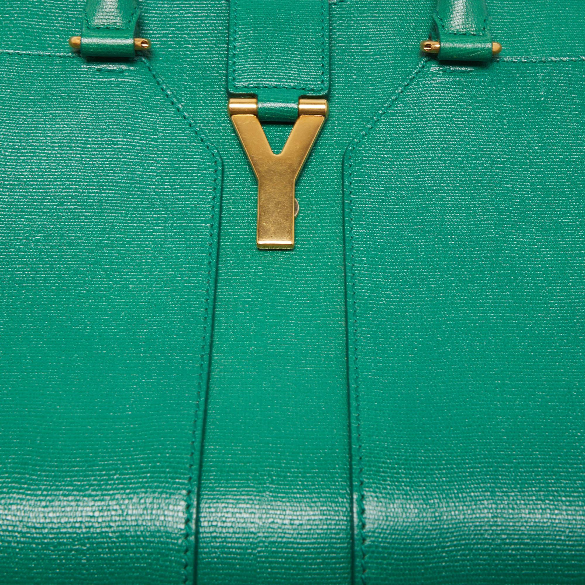 Yves Saint Laurent Green Leather Medium Cabas Chyc Tote 9