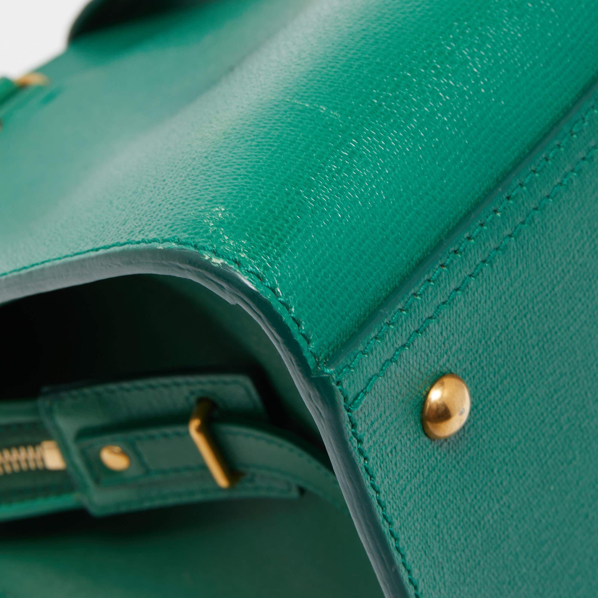 Yves Saint Laurent Green Leather Medium Cabas Chyc Tote 11