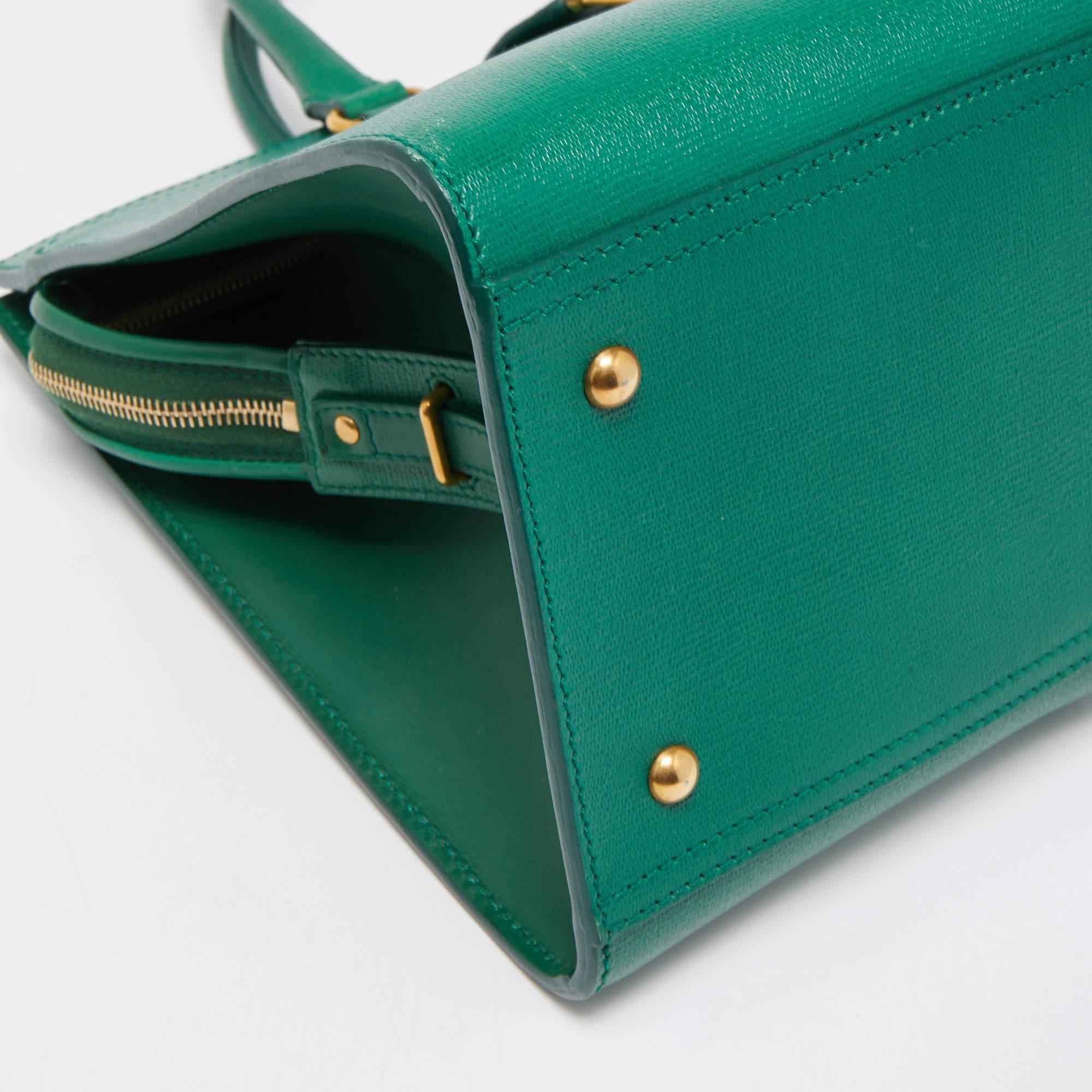 Yves Saint Laurent Green Leather Medium Cabas Chyc Tote 12