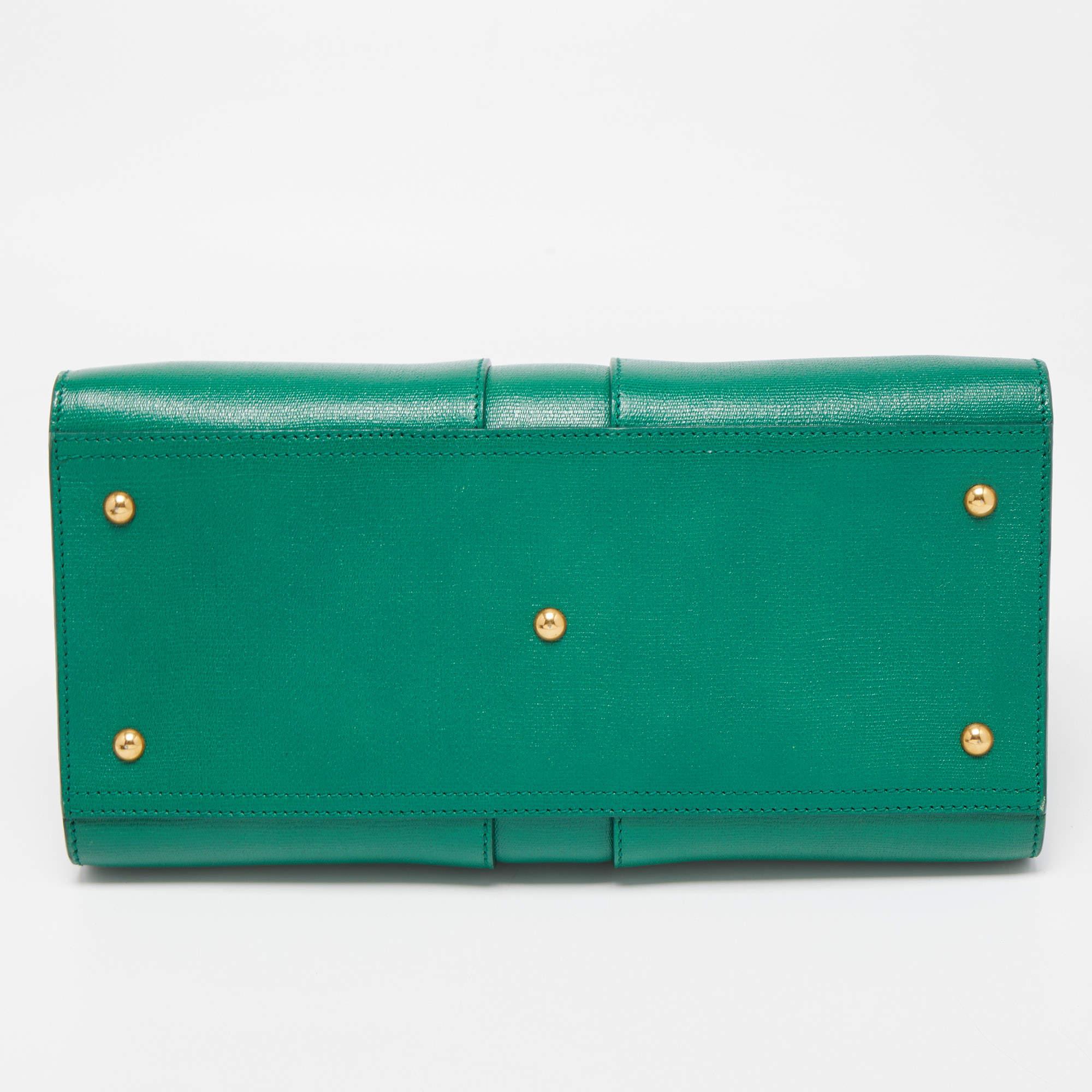 Yves Saint Laurent Green Leather Medium Cabas Chyc Tote 1