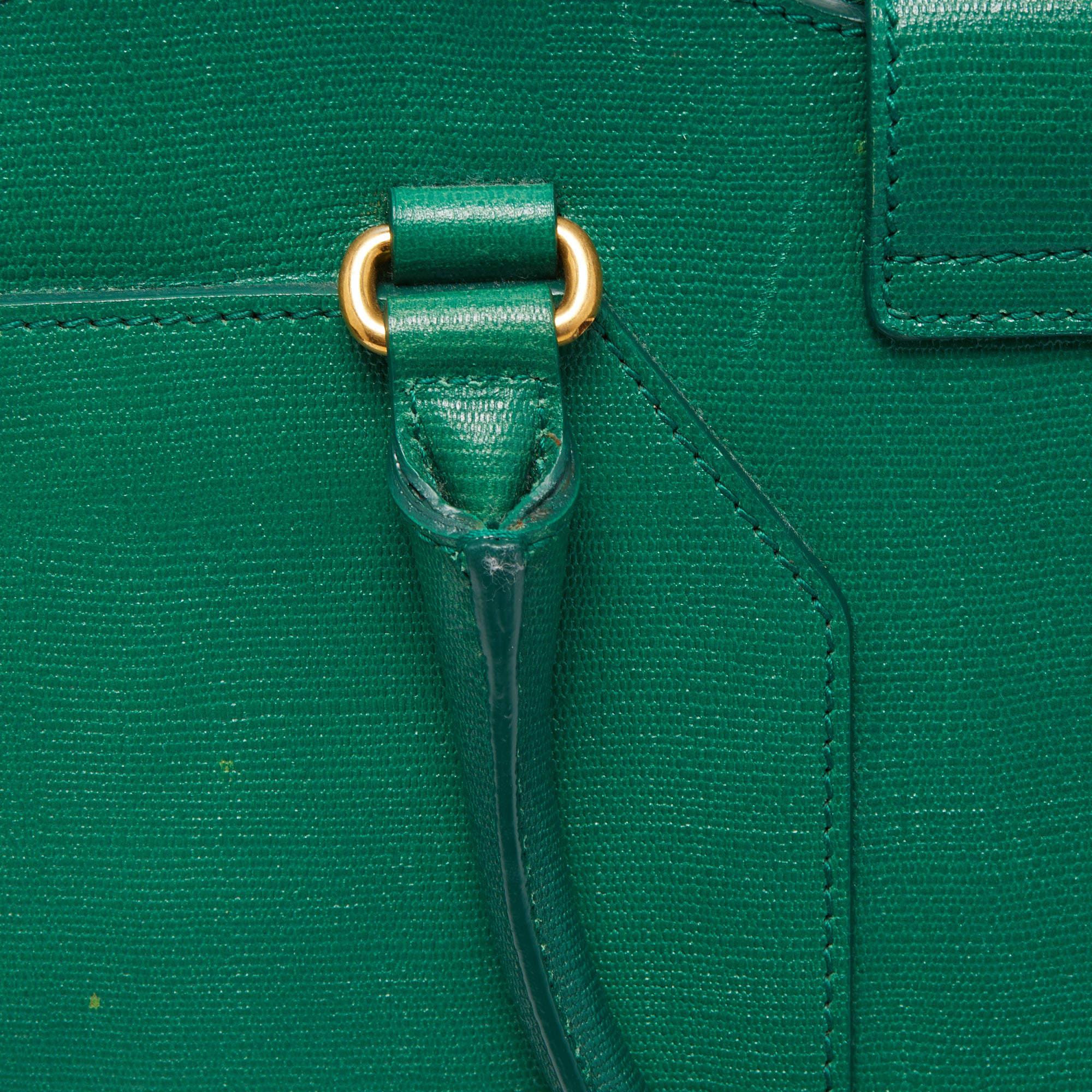 Yves Saint Laurent Green Leather Medium Cabas Chyc Tote 2