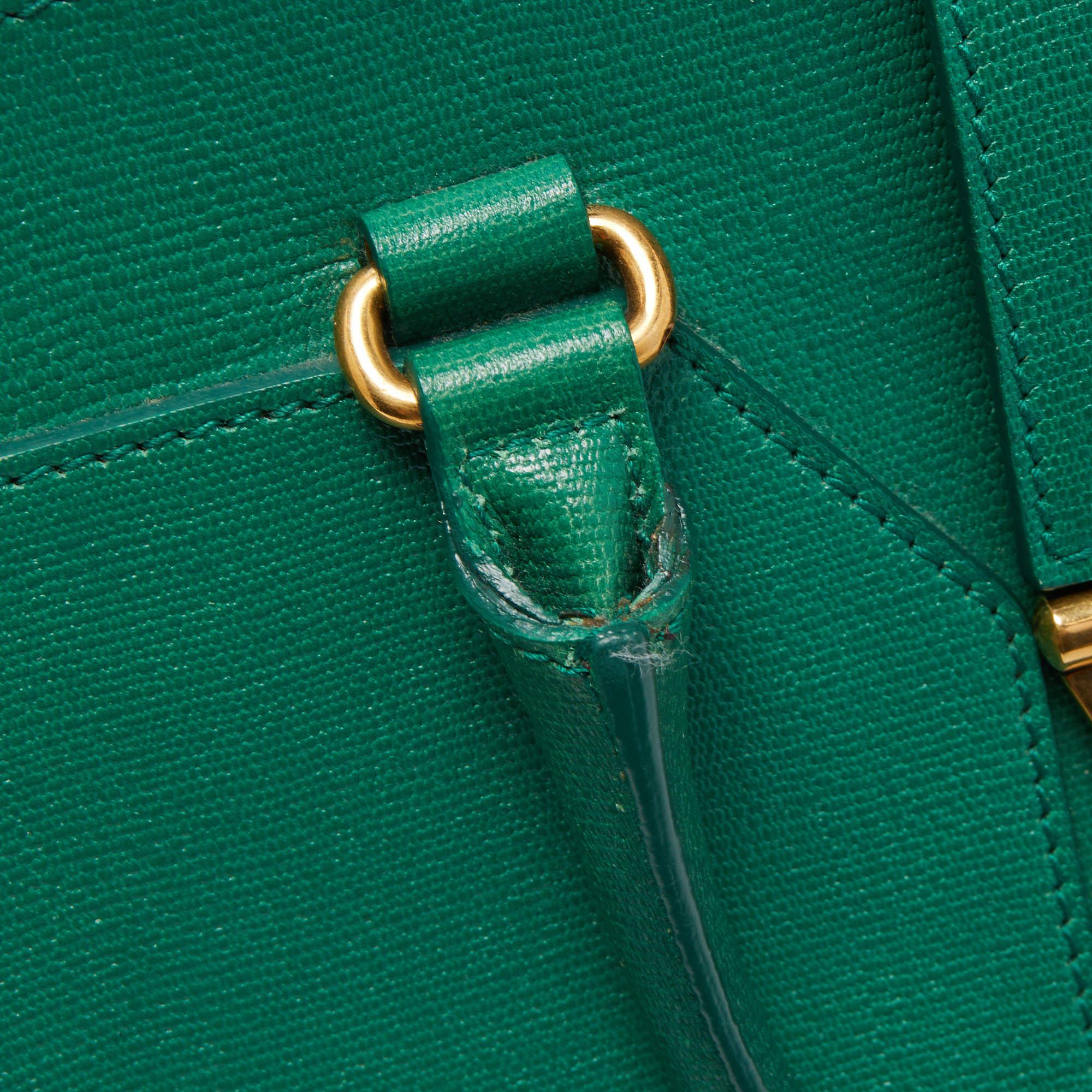 Yves Saint Laurent Green Leather Medium Cabas Chyc Tote 3