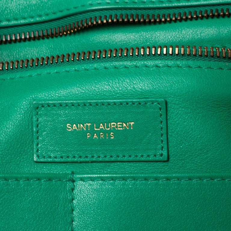 Saint Laurent Green Leather Small Cabas Y-Ligne Tote Saint Laurent Paris