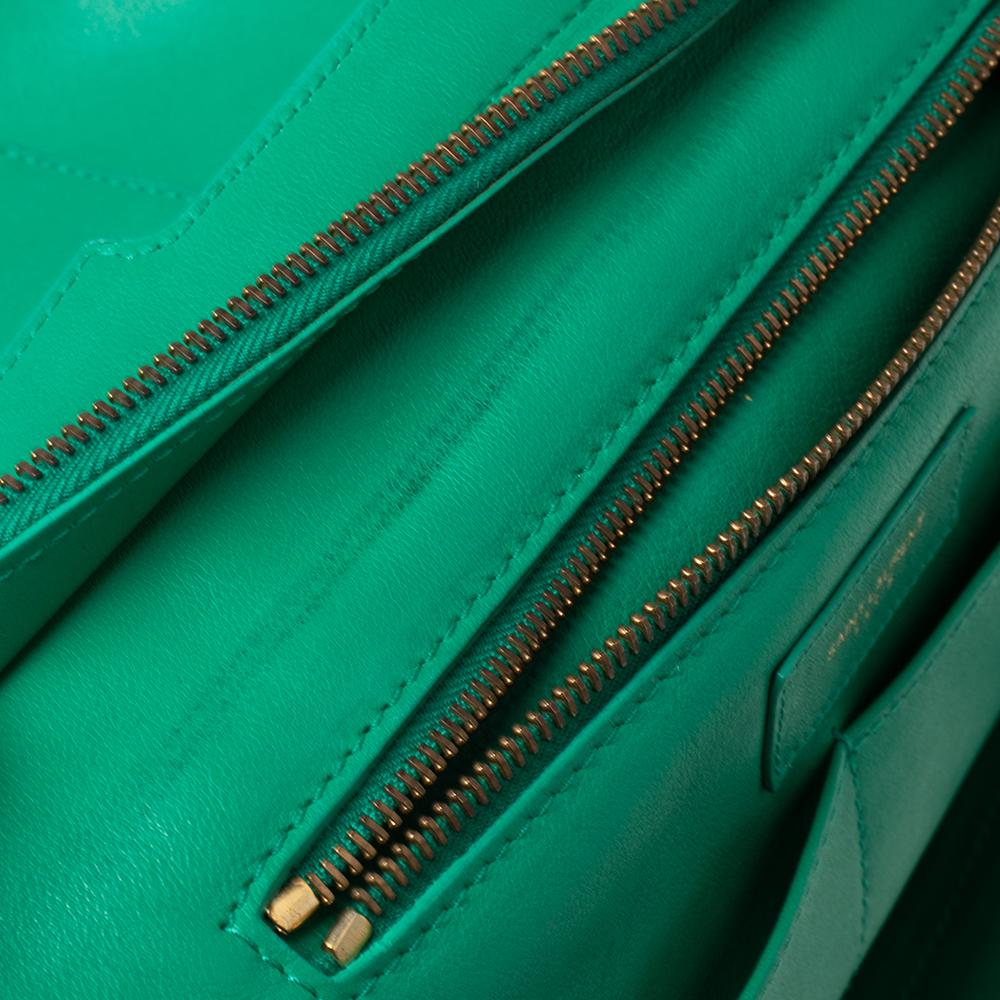 Yves Saint Laurent Green Leather Medium Cabas Y-Ligne Tote 2