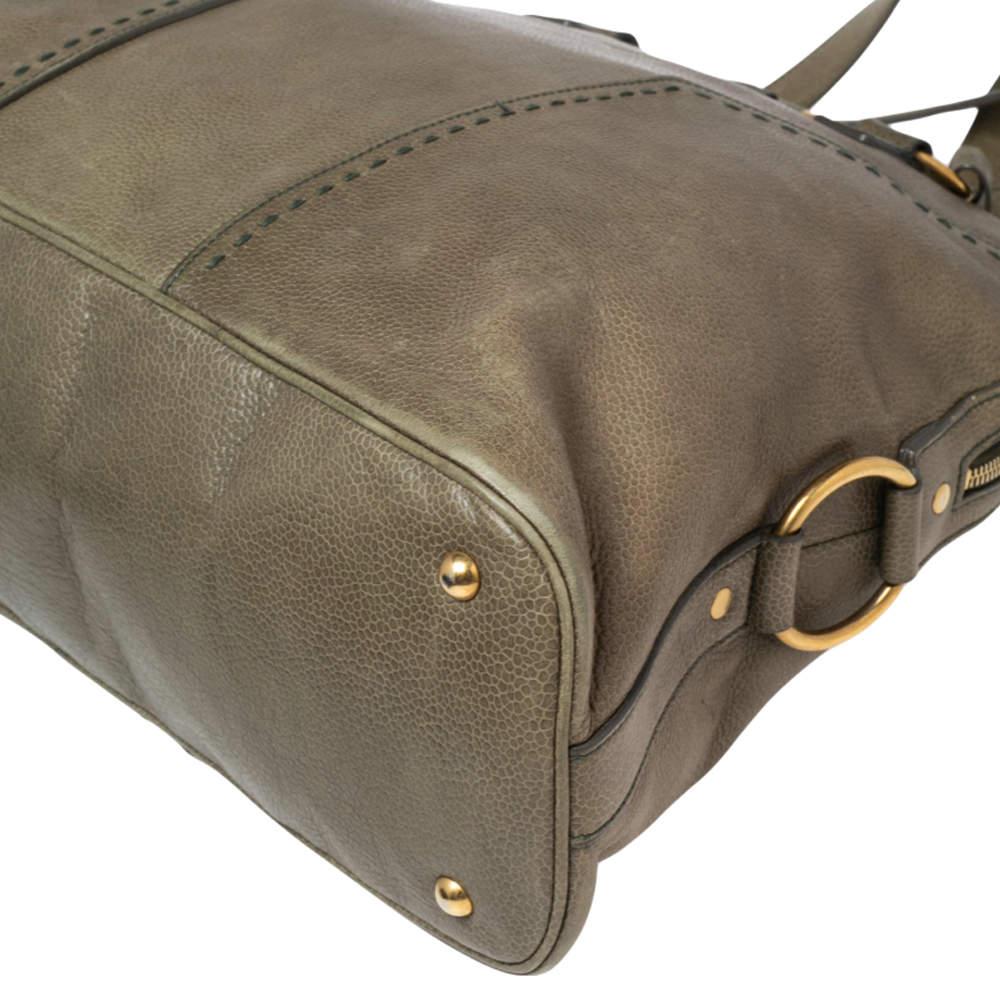 Yves Saint Laurent Green Leather Oversized Muse Bag 7