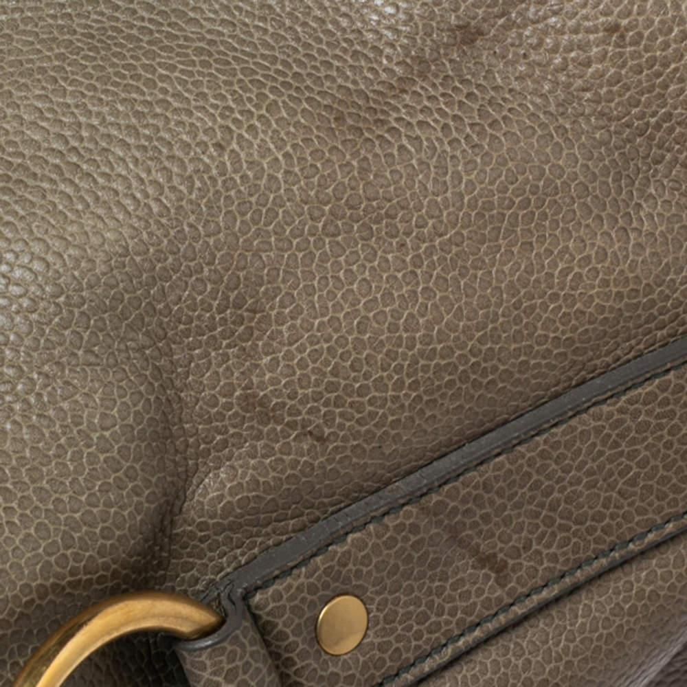 Yves Saint Laurent Green Leather Oversized Muse Bag 2