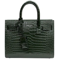 Yves Saint Laurent Green Leather Sac De Jour Mini Bag